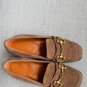 Tan Suede Horsebit Loafers - Women